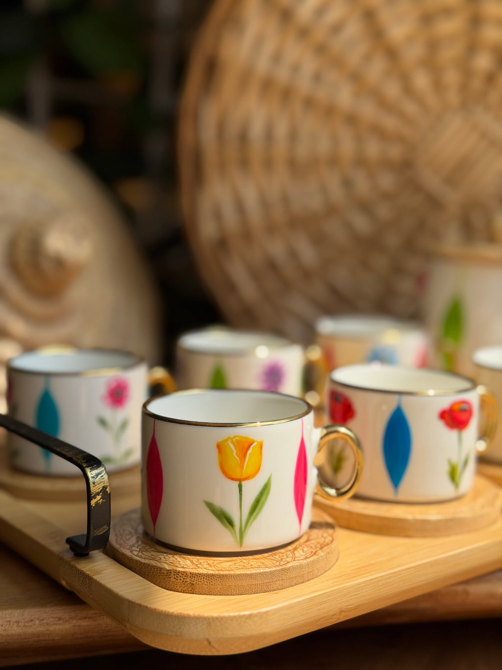 Floral Tulips Coffee Set 130$