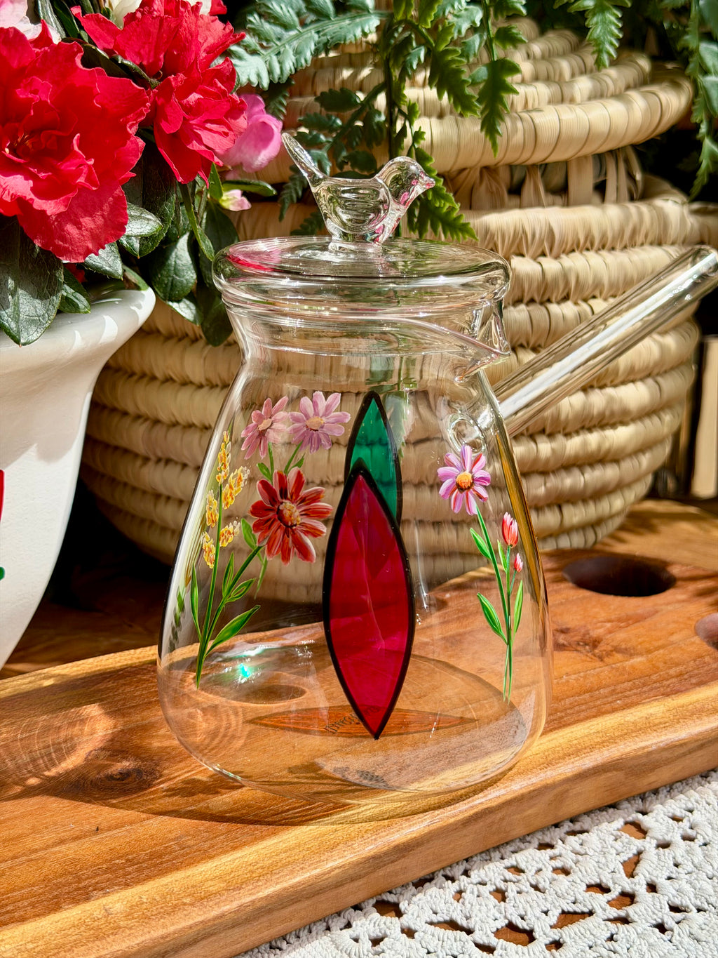 Tulip floral coffee pot
