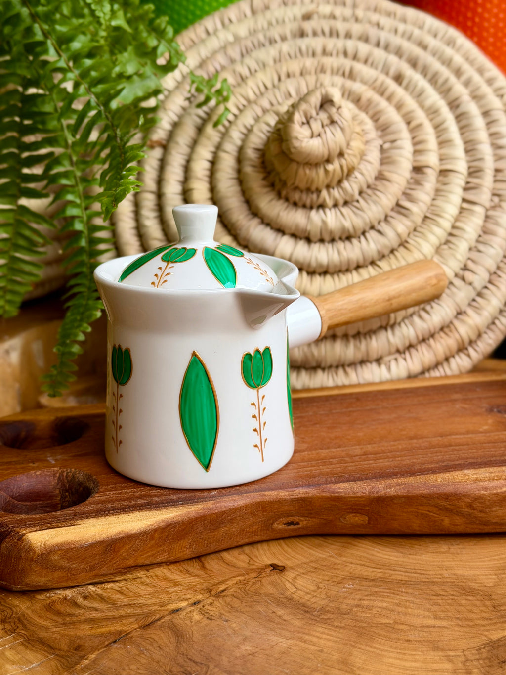 TULIPS coffee pot in Green