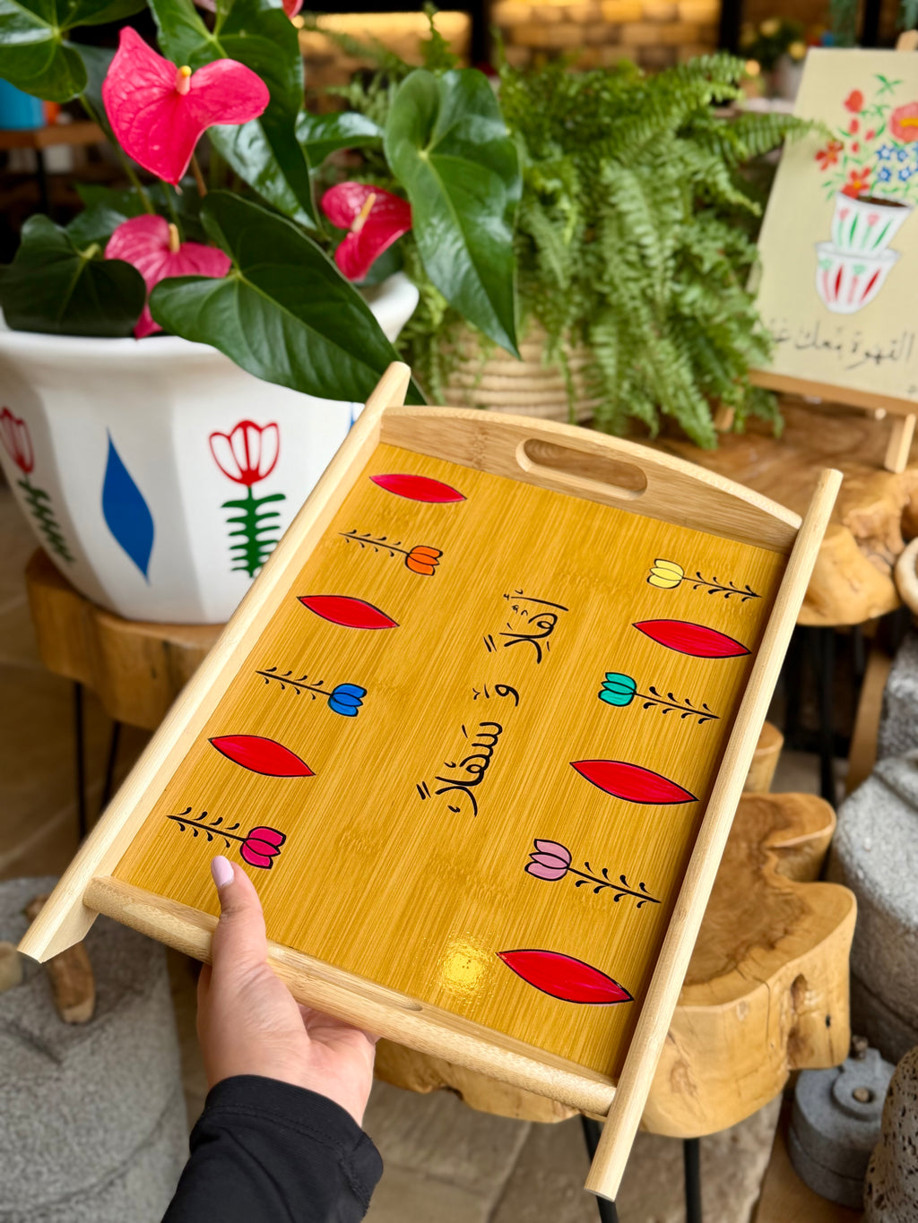 wood tray tulip