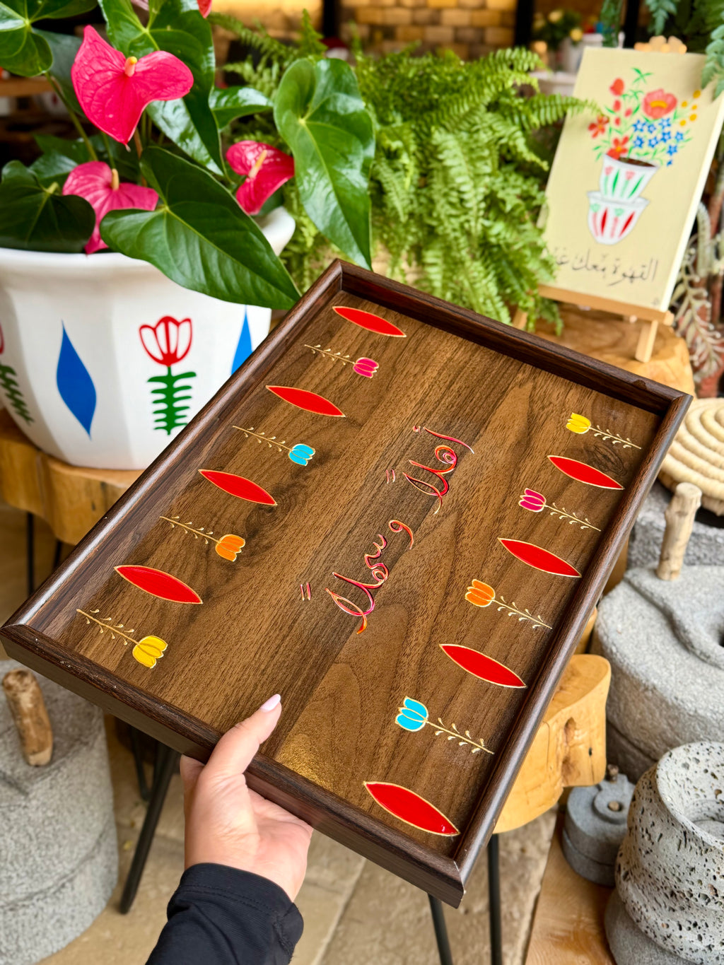 wood tray tulip