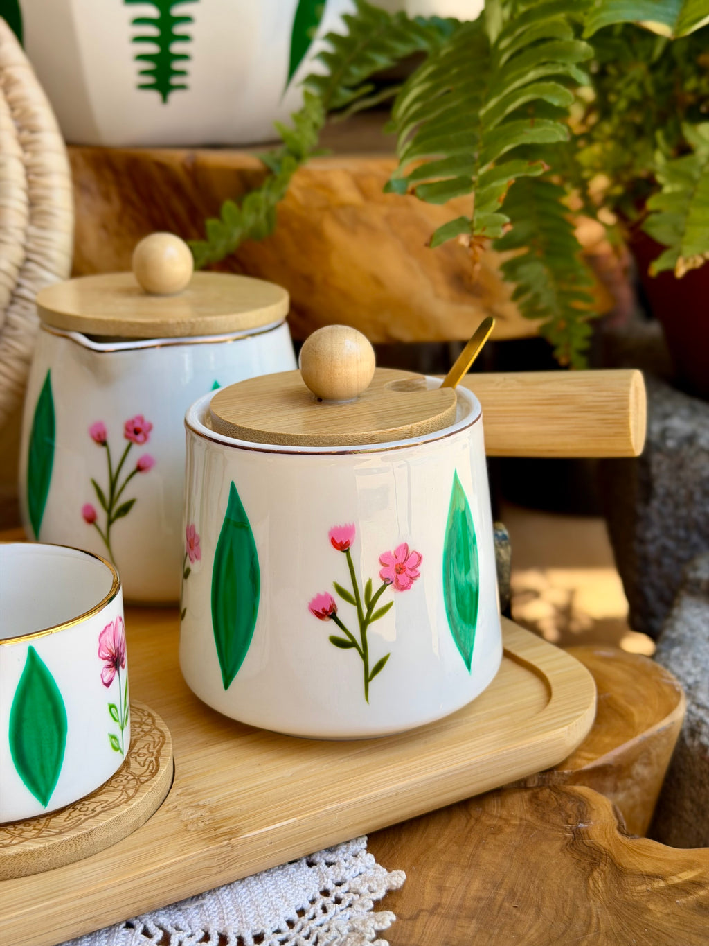 Floral Tulips Coffee Set