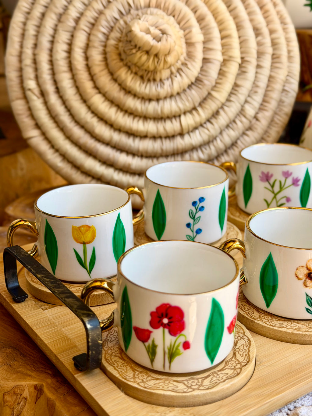 Floral Tulips Coffee Set