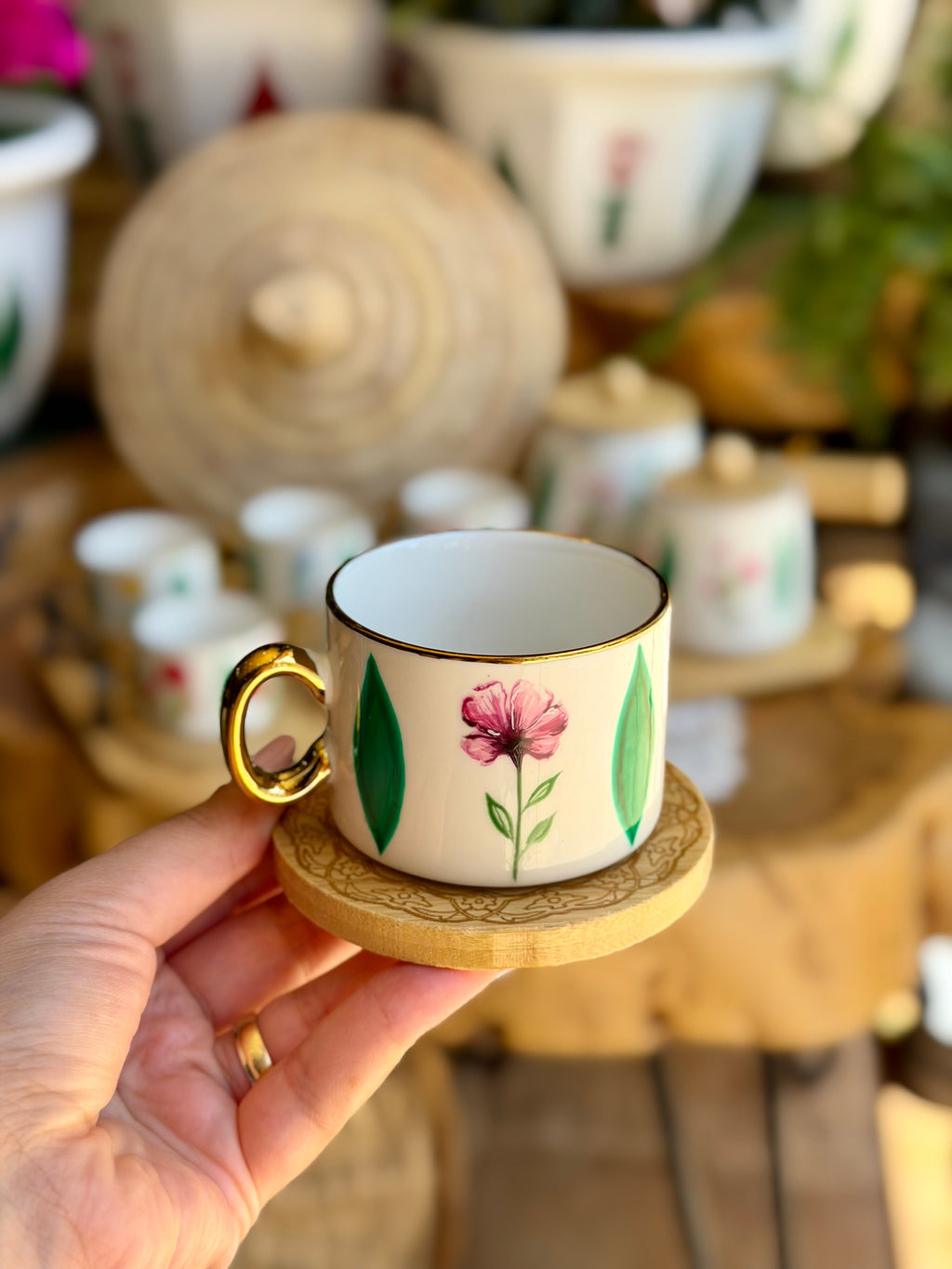 Floral Tulips Coffee Set