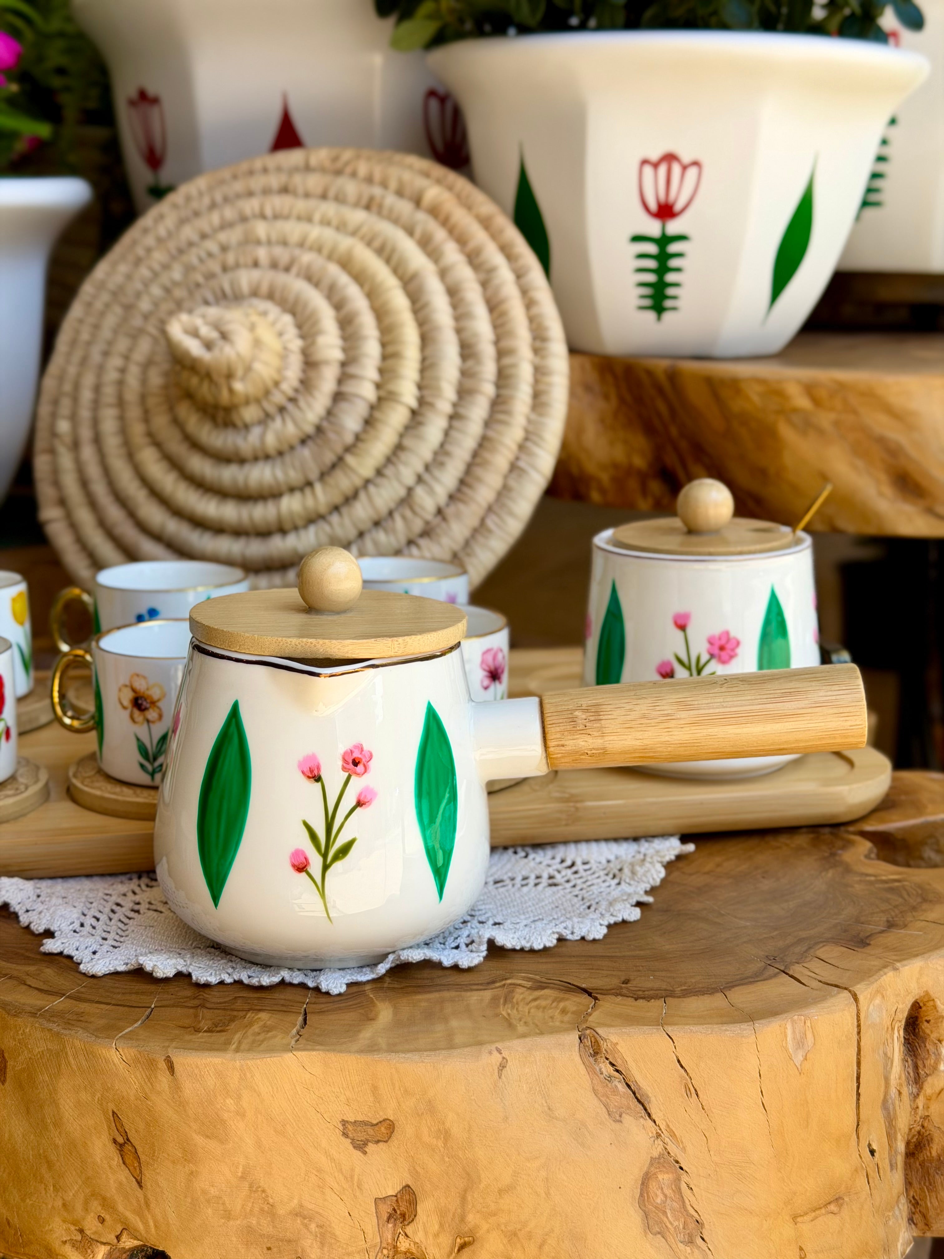 Floral Tulips Coffee Set