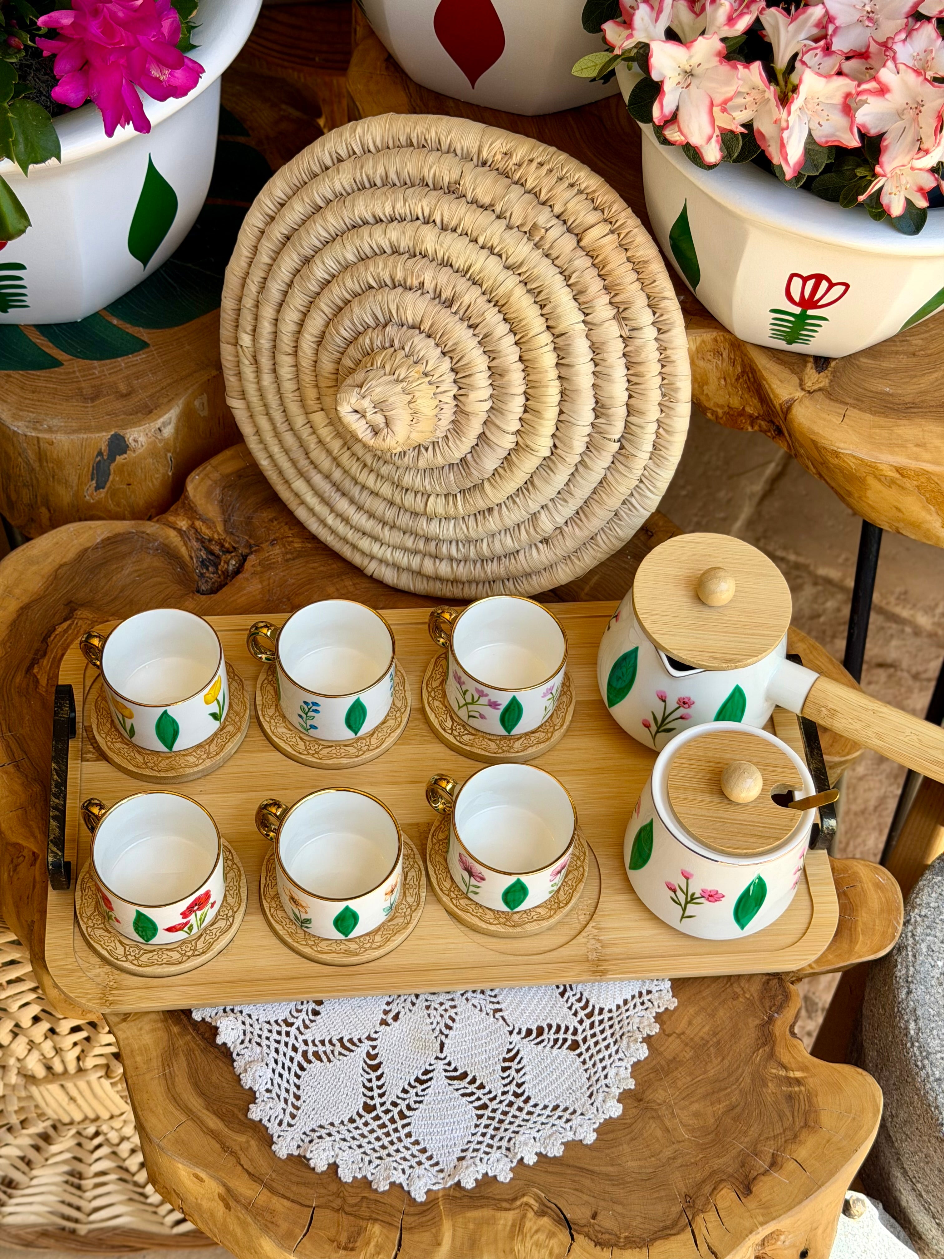Floral Tulips Coffee Set