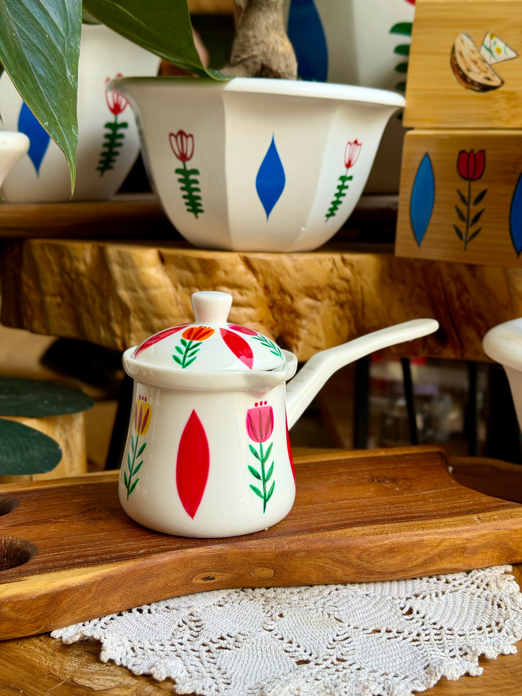 FIORI coffee pot in red