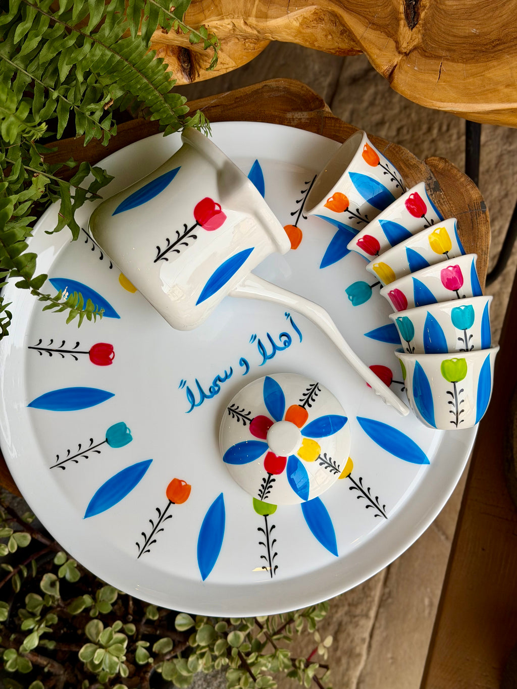 Blue tulips coffee set 105$