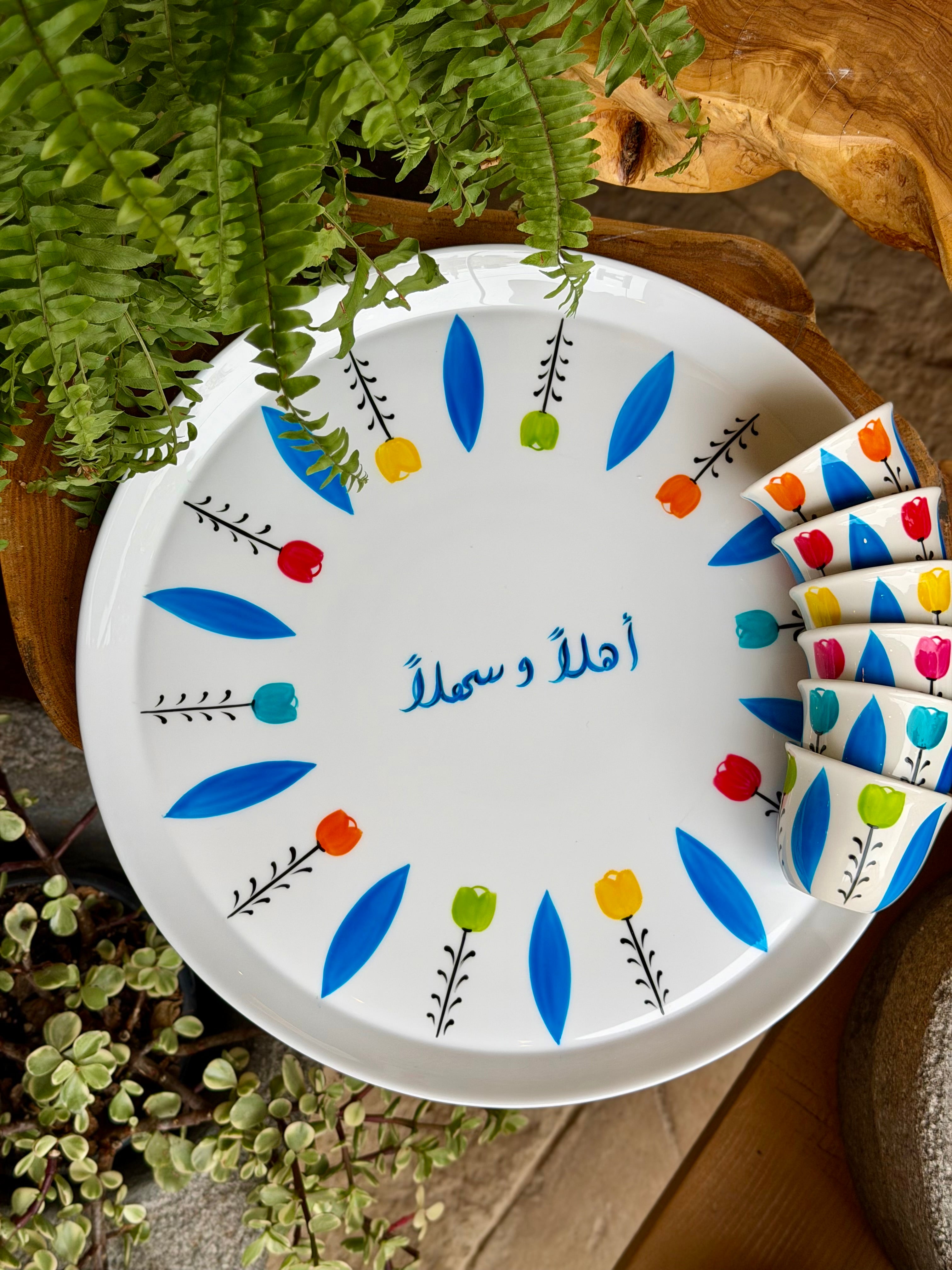 Blue tulips coffee set 105$
