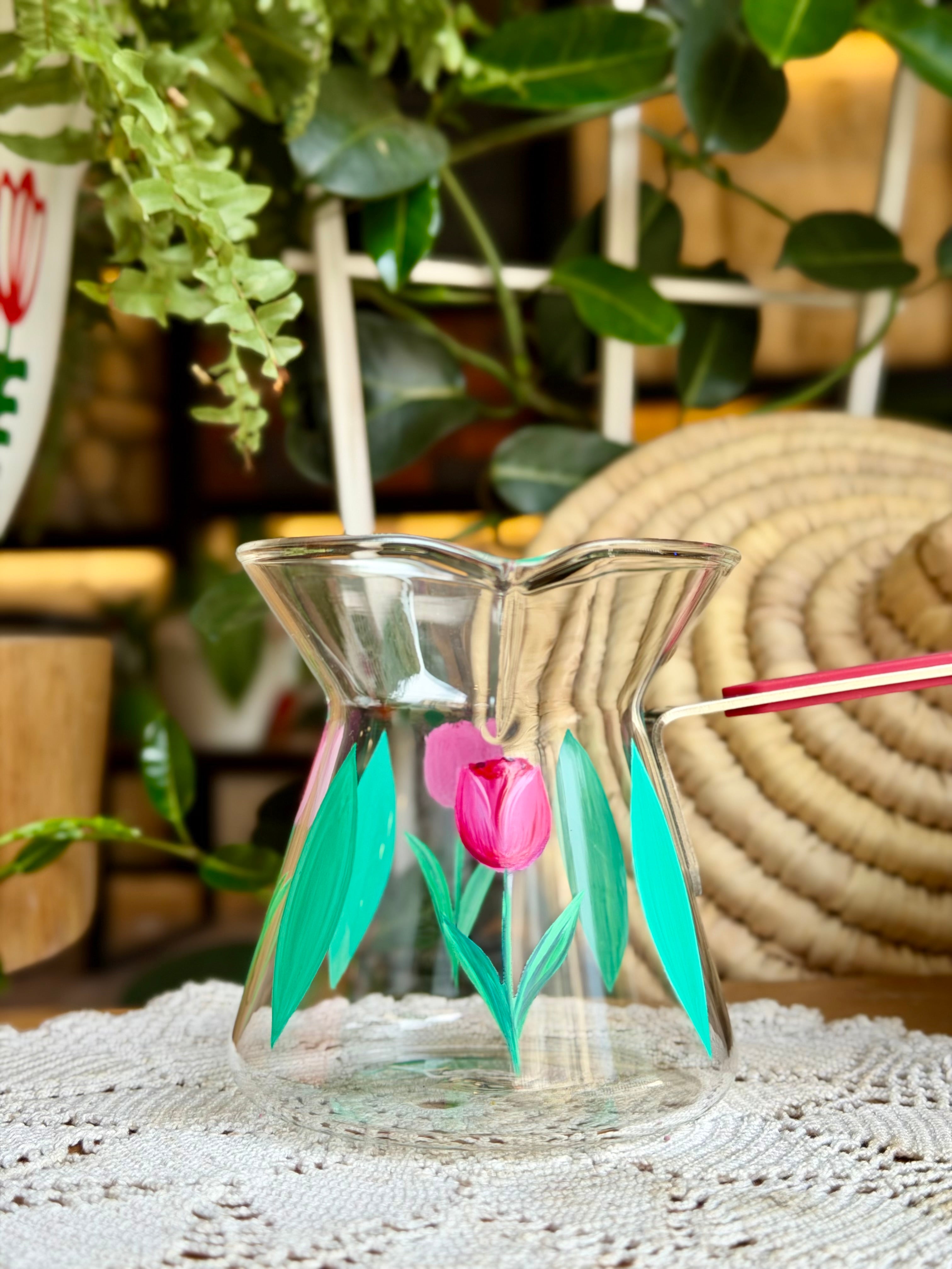 transparent floral coffee pot stainless hand