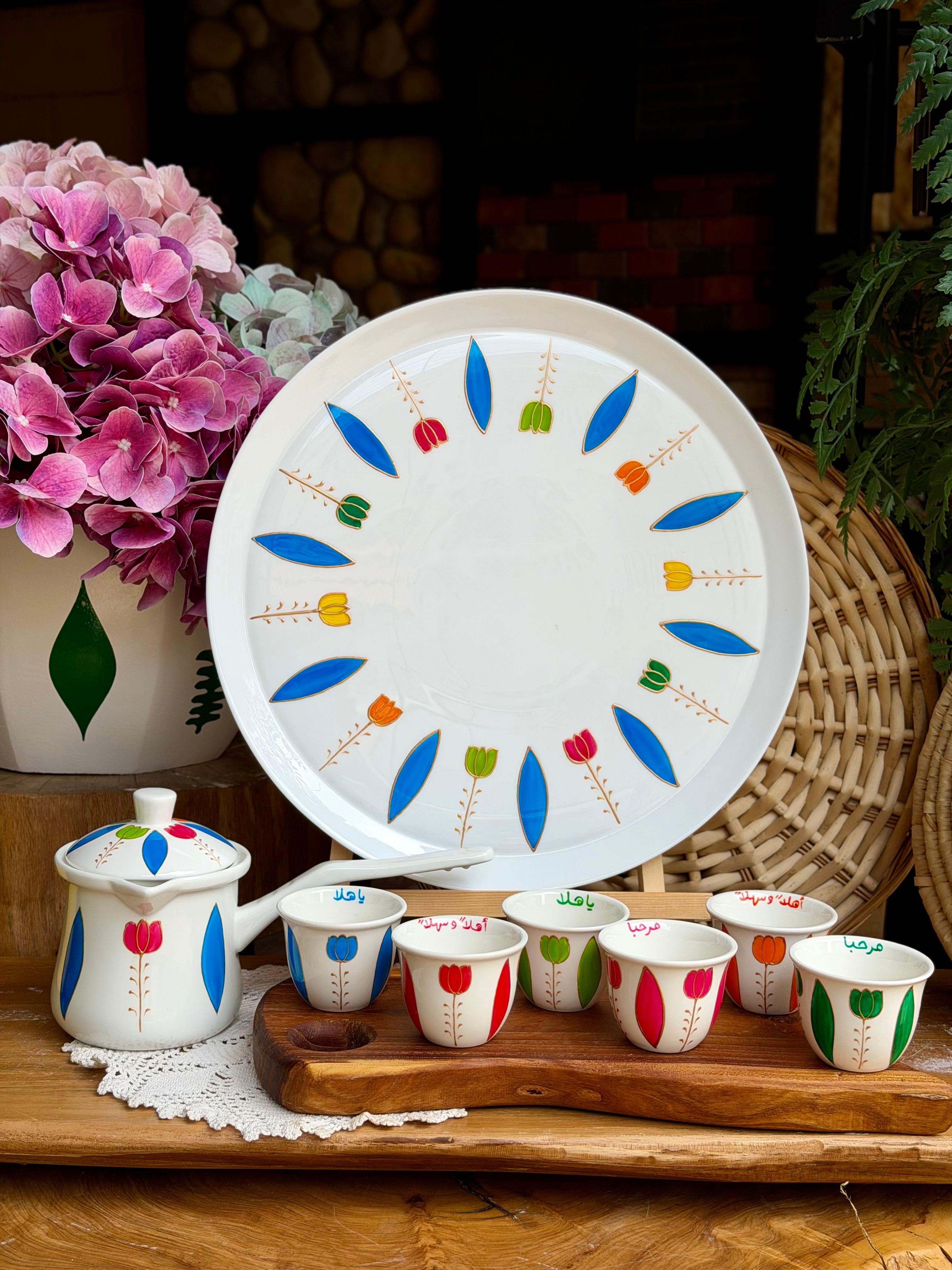 Blue tulips coffee set 105$