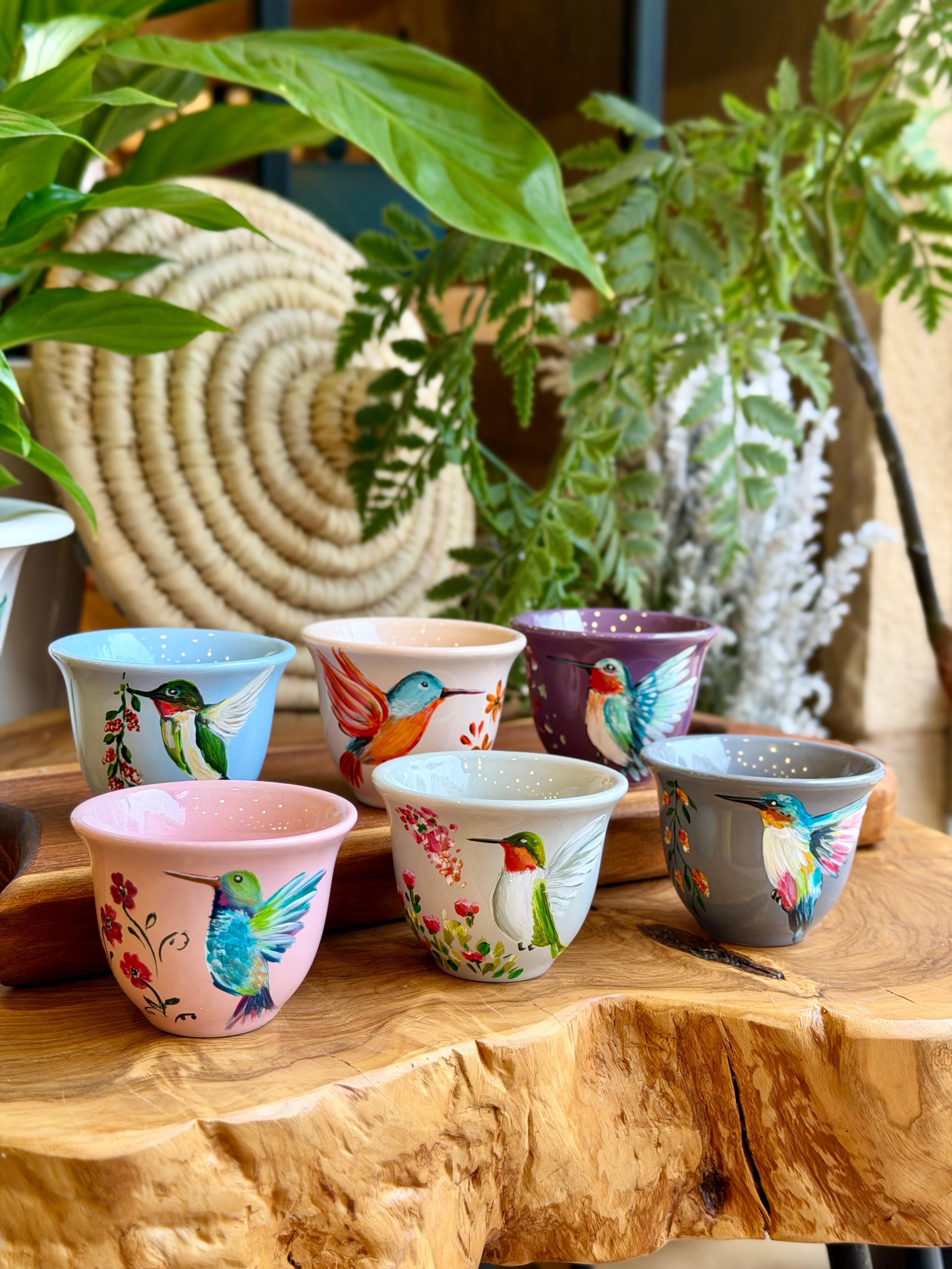 multicolored shafe cup birds collection