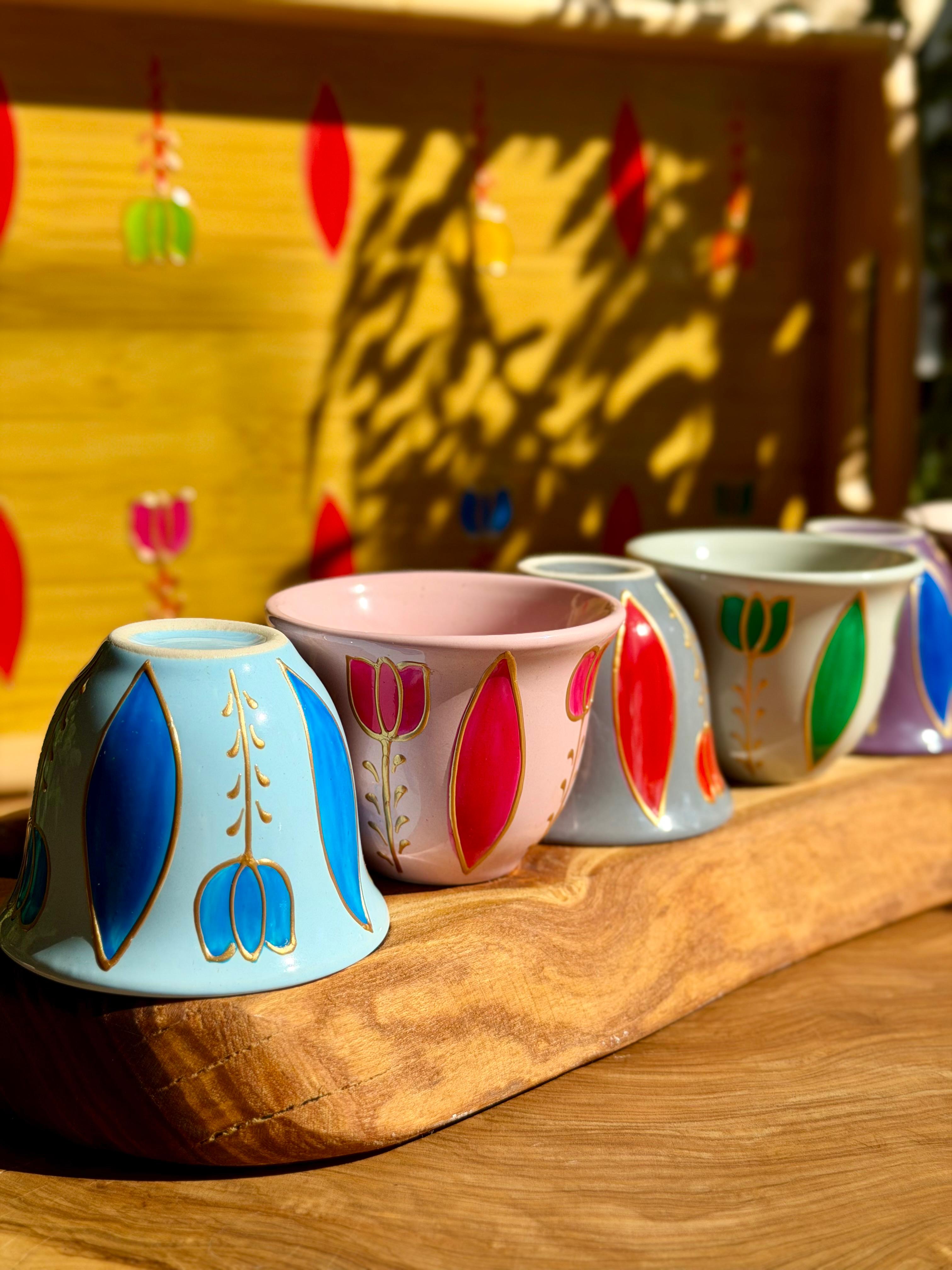 The multicoloedr Shafe cup tulip collection