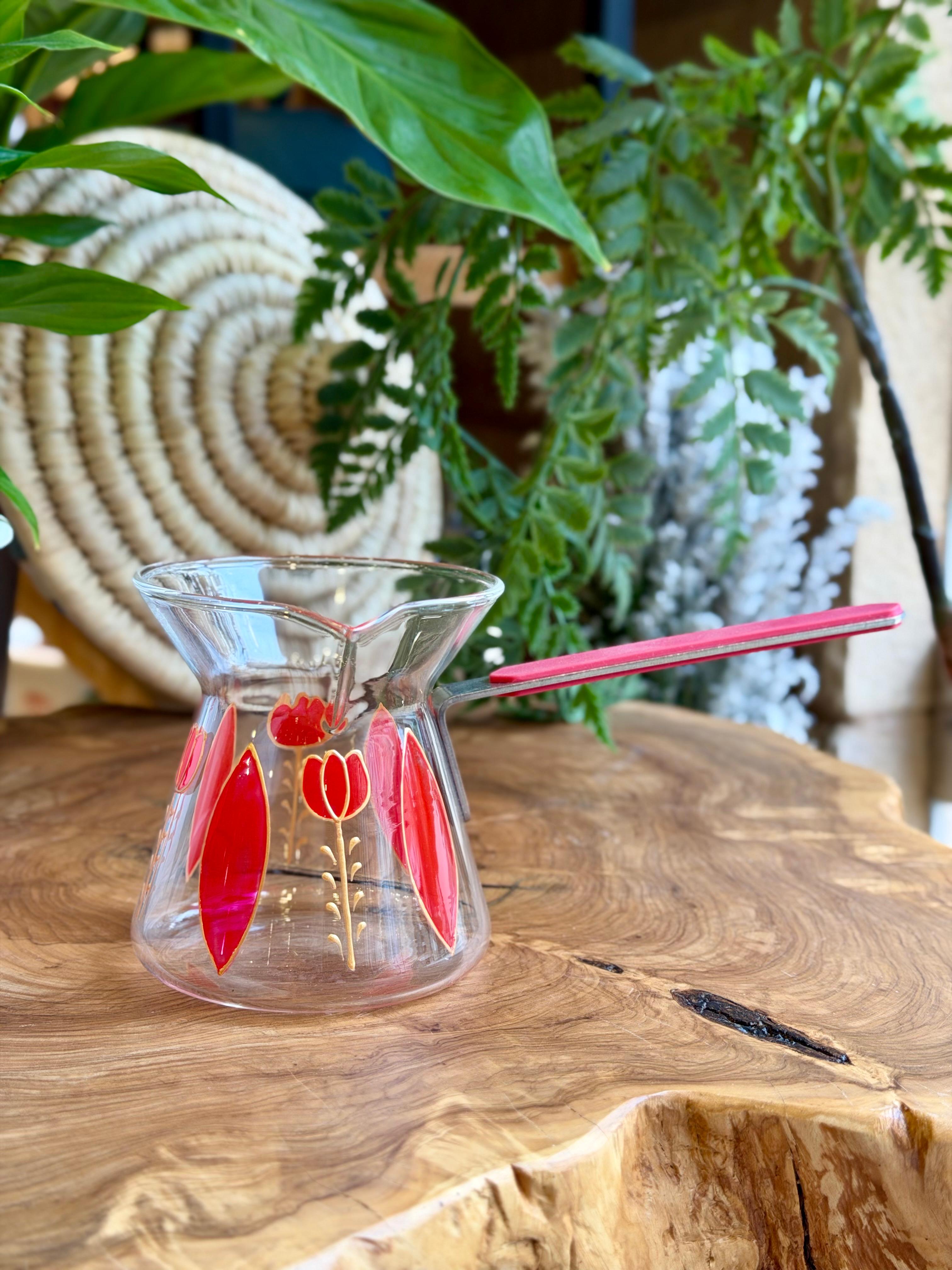 transparent coffee pot stainless hand
